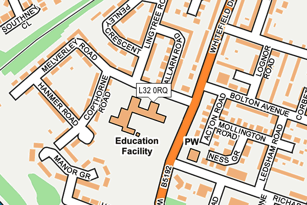 L32 0RQ map - OS OpenMap – Local (Ordnance Survey) L32 0RQ map - OS OpenMap – Local (Ordnance Survey)