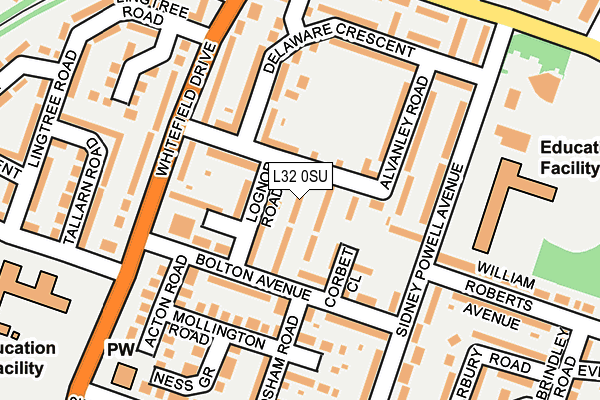 L32 0SU map - OS OpenMap – Local (Ordnance Survey) L32 0SU map - OS OpenMap – Local (Ordnance Survey)