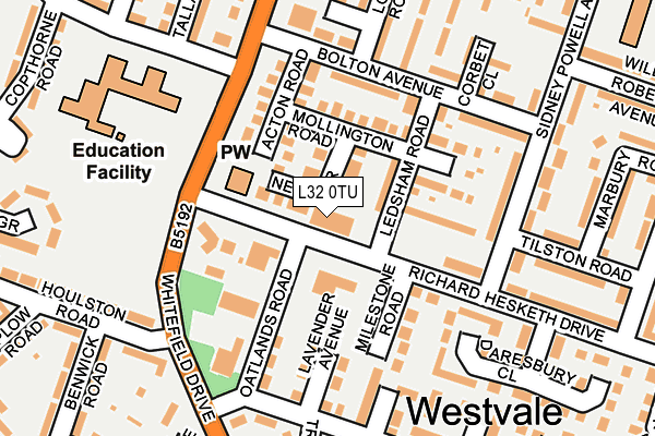 L32 0TU map - OS OpenMap – Local (Ordnance Survey) L32 0TU map - OS OpenMap – Local (Ordnance Survey)