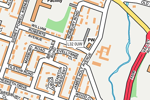 L32 0UW map - OS OpenMap – Local (Ordnance Survey) L32 0UW map - OS OpenMap – Local (Ordnance Survey)