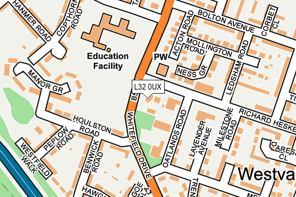 L32 0UX map - OS OpenMap – Local (Ordnance Survey) L32 0UX map - OS OpenMap – Local (Ordnance Survey)