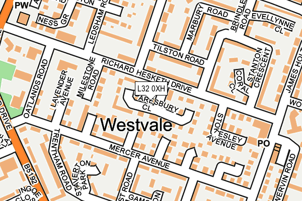 L32 0XH map - OS OpenMap – Local (Ordnance Survey)