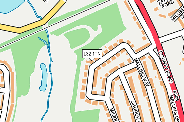 L32 1TN map - OS OpenMap – Local (Ordnance Survey) L32 1TN map - OS OpenMap – Local (Ordnance Survey)