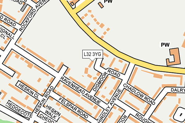 L32 3YG map - OS OpenMap – Local (Ordnance Survey) L32 3YG map - OS OpenMap – Local (Ordnance Survey)