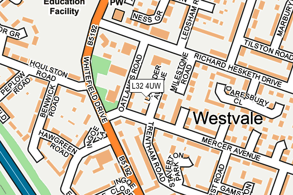 L32 4UW map - OS OpenMap – Local (Ordnance Survey) L32 4UW map - OS OpenMap – Local (Ordnance Survey)