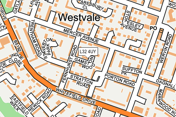 L32 4UY map - OS OpenMap – Local (Ordnance Survey) L32 4UY map - OS OpenMap – Local (Ordnance Survey)