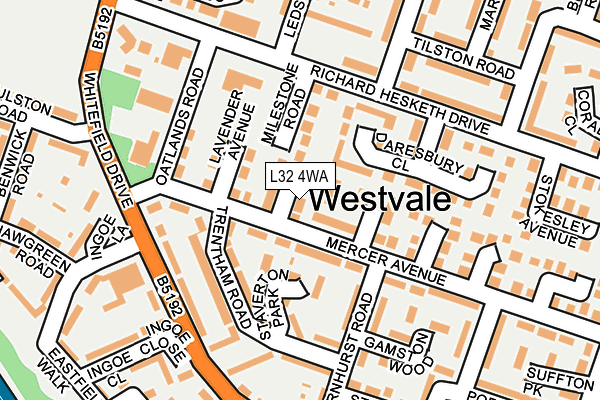 L32 4WA map - OS OpenMap – Local (Ordnance Survey) L32 4WA map - OS OpenMap – Local (Ordnance Survey)
