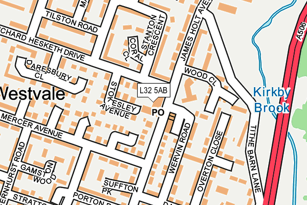 L32 5AB map - OS OpenMap – Local (Ordnance Survey) L32 5AB map - OS OpenMap – Local (Ordnance Survey)