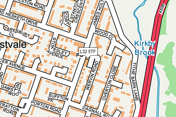 L32 5TF map - OS OpenMap – Local (Ordnance Survey) L32 5TF map - OS OpenMap – Local (Ordnance Survey)
