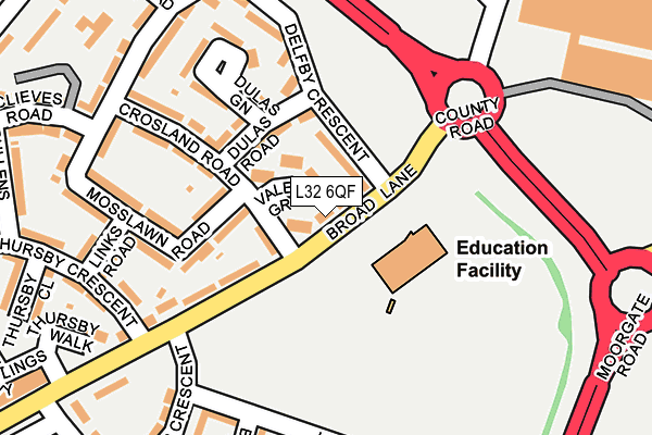 L32 6QF map - OS OpenMap – Local (Ordnance Survey) L32 6QF map - OS OpenMap – Local (Ordnance Survey)