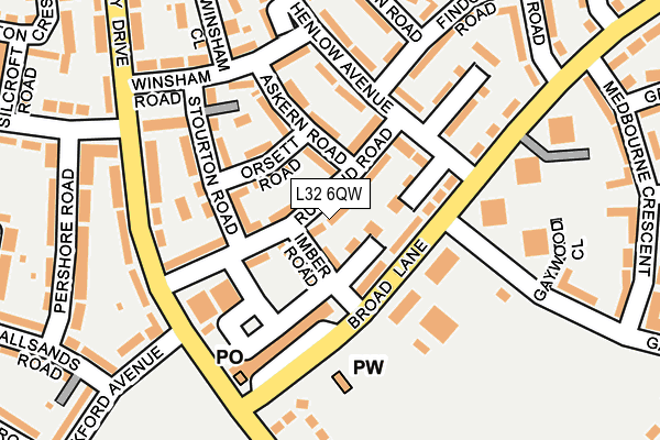 L32 6QW map - OS OpenMap – Local (Ordnance Survey) L32 6QW map - OS OpenMap – Local (Ordnance Survey)