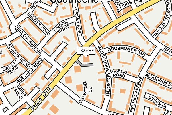 L32 6RF map - OS OpenMap – Local (Ordnance Survey) L32 6RF map - OS OpenMap – Local (Ordnance Survey)