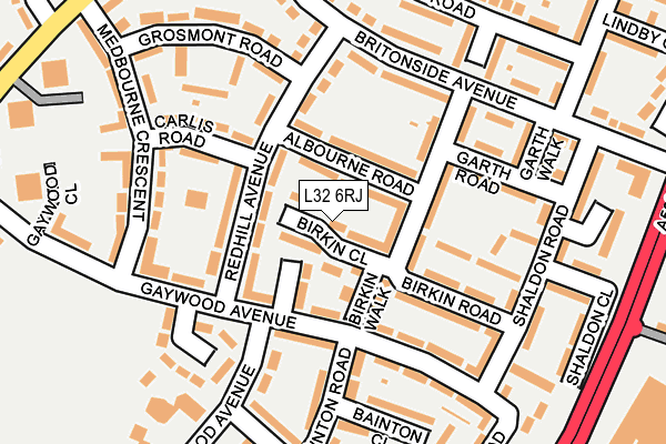 L32 6RJ map - OS OpenMap – Local (Ordnance Survey) L32 6RJ map - OS OpenMap – Local (Ordnance Survey)