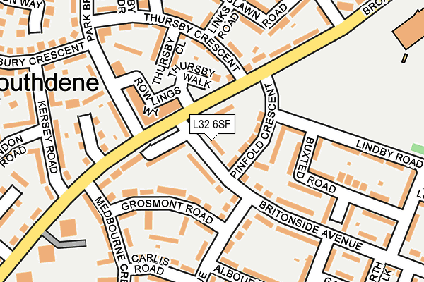 L32 6SF map - OS OpenMap – Local (Ordnance Survey) L32 6SF map - OS OpenMap – Local (Ordnance Survey)