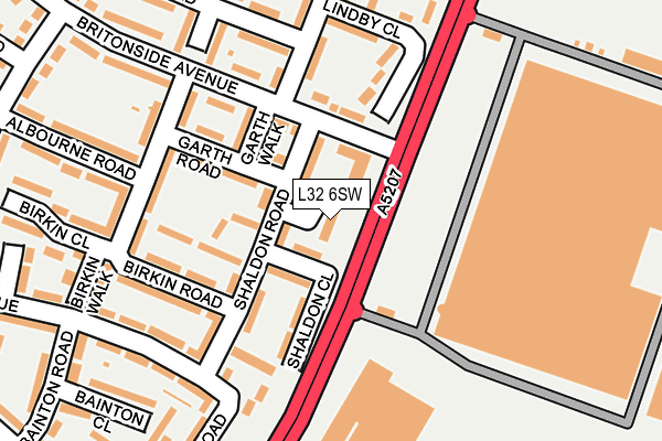 L32 6SW map - OS OpenMap – Local (Ordnance Survey) L32 6SW map - OS OpenMap – Local (Ordnance Survey)