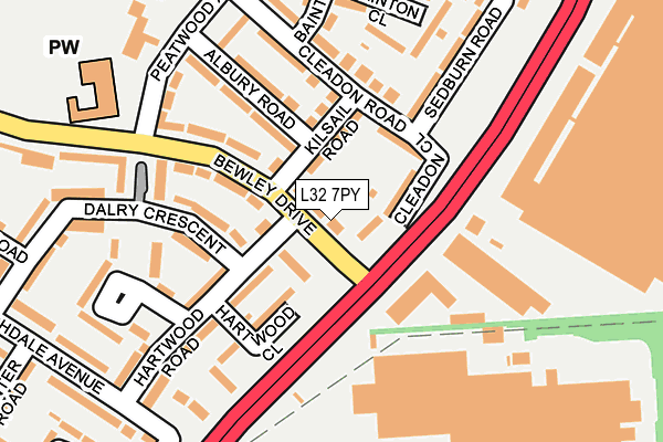 L32 7PY map - OS OpenMap – Local (Ordnance Survey) L32 7PY map - OS OpenMap – Local (Ordnance Survey)