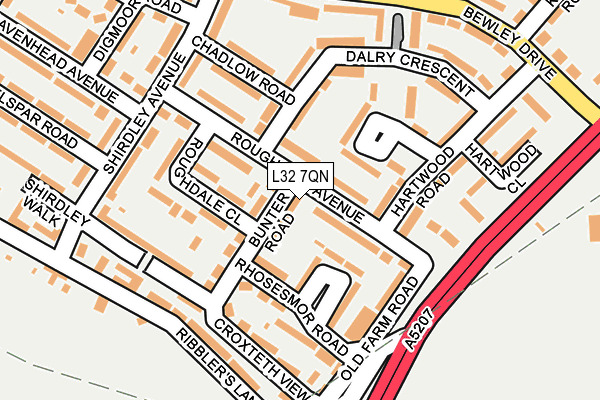 L32 7QN map - OS OpenMap – Local (Ordnance Survey) L32 7QN map - OS OpenMap – Local (Ordnance Survey)