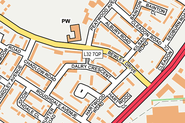 L32 7QP map - OS OpenMap – Local (Ordnance Survey) L32 7QP map - OS OpenMap – Local (Ordnance Survey)