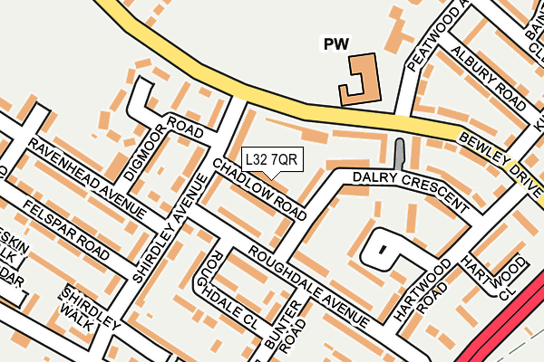 L32 7QR map - OS OpenMap – Local (Ordnance Survey) L32 7QR map - OS OpenMap – Local (Ordnance Survey)