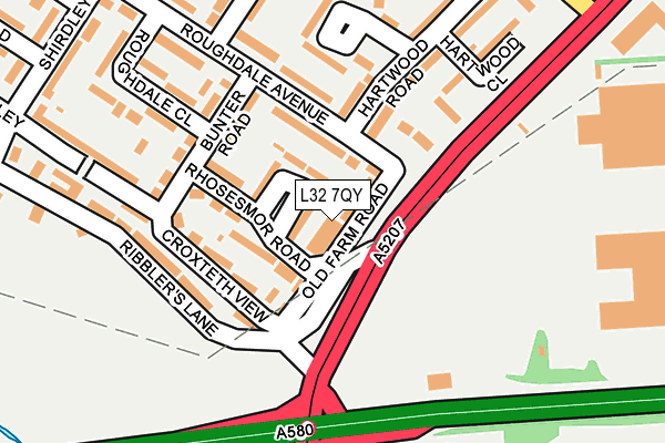 L32 7QY map - OS OpenMap – Local (Ordnance Survey) L32 7QY map - OS OpenMap – Local (Ordnance Survey)
