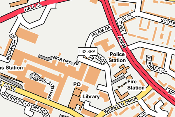L32 8RA map - OS OpenMap – Local (Ordnance Survey) L32 8RA map - OS OpenMap – Local (Ordnance Survey)