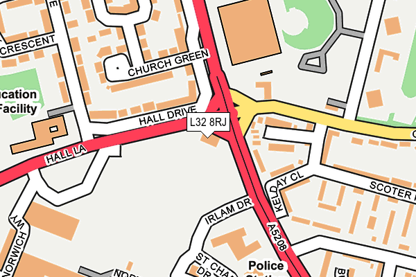 L32 8RJ map - OS OpenMap – Local (Ordnance Survey) L32 8RJ map - OS OpenMap – Local (Ordnance Survey)