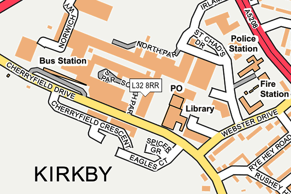 L32 8RR map - OS OpenMap – Local (Ordnance Survey) L32 8RR map - OS OpenMap – Local (Ordnance Survey)