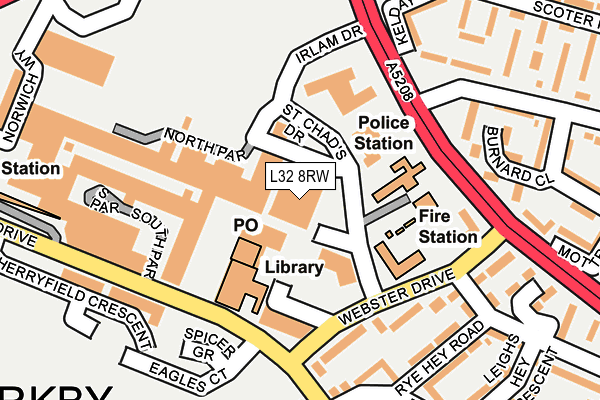L32 8RW map - OS OpenMap – Local (Ordnance Survey) L32 8RW map - OS OpenMap – Local (Ordnance Survey)
