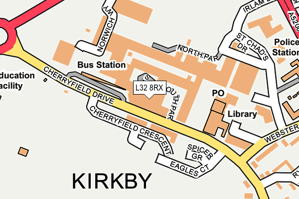 L32 8RX map - OS OpenMap – Local (Ordnance Survey) L32 8RX map - OS OpenMap – Local (Ordnance Survey)