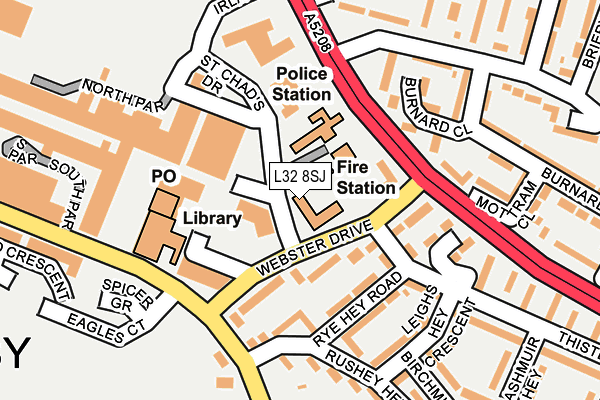 L32 8SJ map - OS OpenMap – Local (Ordnance Survey) L32 8SJ map - OS OpenMap – Local (Ordnance Survey)
