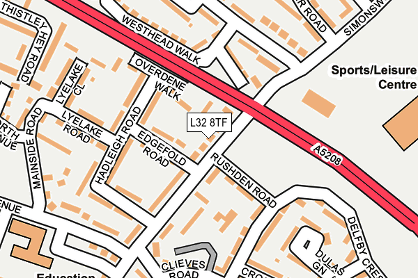L32 8TF map - OS OpenMap – Local (Ordnance Survey) L32 8TF map - OS OpenMap – Local (Ordnance Survey)