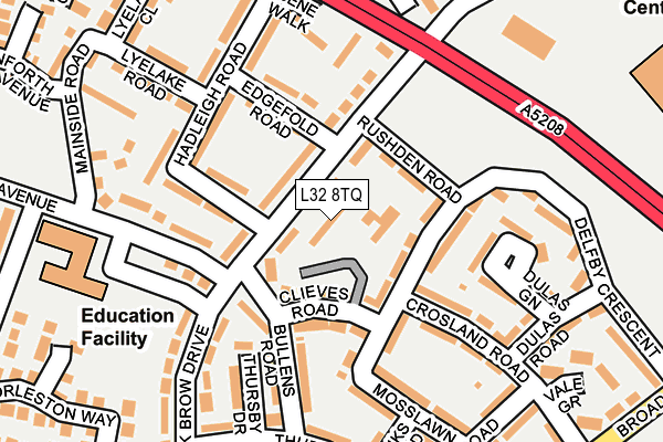 L32 8TQ map - OS OpenMap – Local (Ordnance Survey) L32 8TQ map - OS OpenMap – Local (Ordnance Survey)