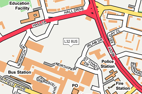 L32 8US map - OS OpenMap – Local (Ordnance Survey) L32 8US map - OS OpenMap – Local (Ordnance Survey)