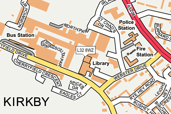 L32 8WZ map - OS OpenMap – Local (Ordnance Survey) L32 8WZ map - OS OpenMap – Local (Ordnance Survey)