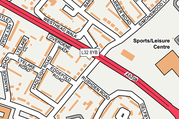 L32 8YB map - OS OpenMap – Local (Ordnance Survey) L32 8YB map - OS OpenMap – Local (Ordnance Survey)