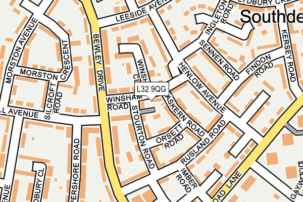 L32 9QG map - OS OpenMap – Local (Ordnance Survey) L32 9QG map - OS OpenMap – Local (Ordnance Survey)