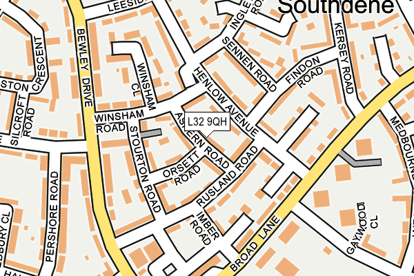 L32 9QH map - OS OpenMap – Local (Ordnance Survey) L32 9QH map - OS OpenMap – Local (Ordnance Survey)