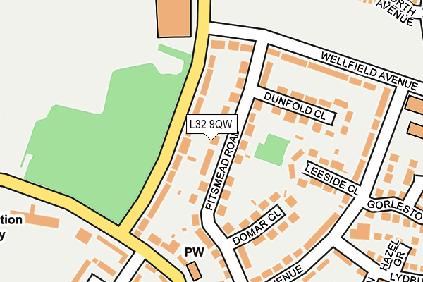 L32 9QW map - OS OpenMap – Local (Ordnance Survey) L32 9QW map - OS OpenMap – Local (Ordnance Survey)