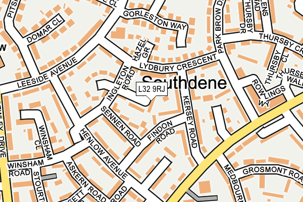 L32 9RJ map - OS OpenMap – Local (Ordnance Survey) L32 9RJ map - OS OpenMap – Local (Ordnance Survey)