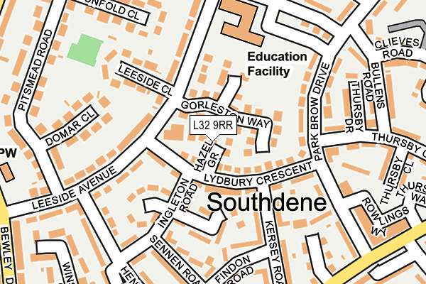 L32 9RR map - OS OpenMap – Local (Ordnance Survey) L32 9RR map - OS OpenMap – Local (Ordnance Survey)