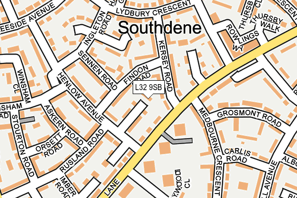 L32 9SB map - OS OpenMap – Local (Ordnance Survey) L32 9SB map - OS OpenMap – Local (Ordnance Survey)