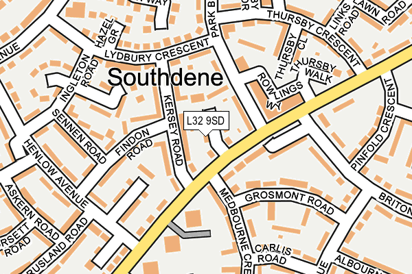 L32 9SD map - OS OpenMap – Local (Ordnance Survey) L32 9SD map - OS OpenMap – Local (Ordnance Survey)