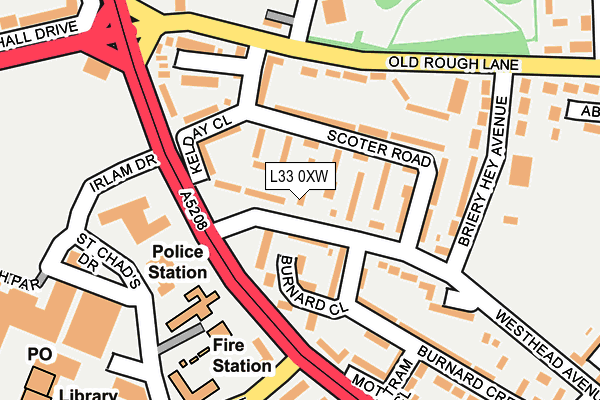 L33 0XW map - OS OpenMap – Local (Ordnance Survey) L33 0XW map - OS OpenMap – Local (Ordnance Survey)