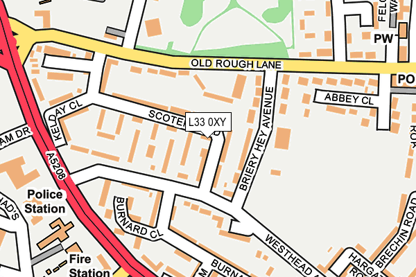 L33 0XY map - OS OpenMap – Local (Ordnance Survey) L33 0XY map - OS OpenMap – Local (Ordnance Survey)