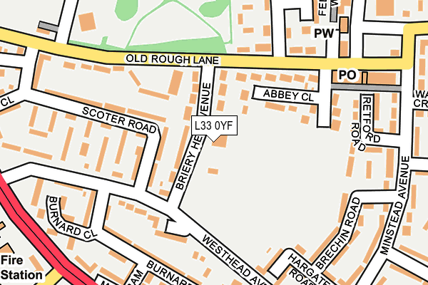 L33 0YF map - OS OpenMap – Local (Ordnance Survey) L33 0YF map - OS OpenMap – Local (Ordnance Survey)