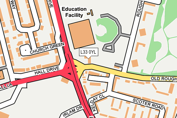 L33 0YL map - OS OpenMap – Local (Ordnance Survey) L33 0YL map - OS OpenMap – Local (Ordnance Survey)