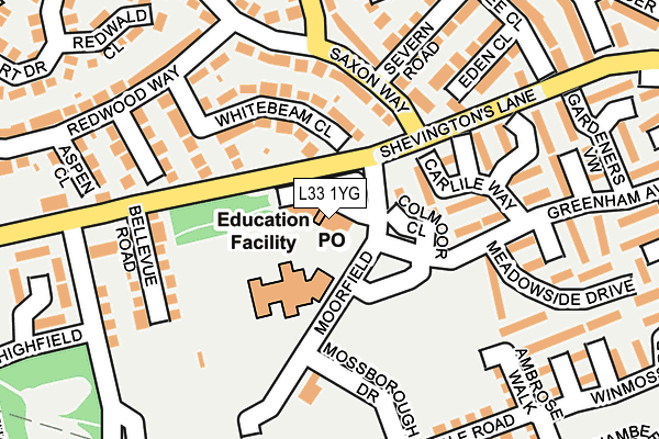 L33 1YG map - OS OpenMap – Local (Ordnance Survey) L33 1YG map - OS OpenMap – Local (Ordnance Survey)