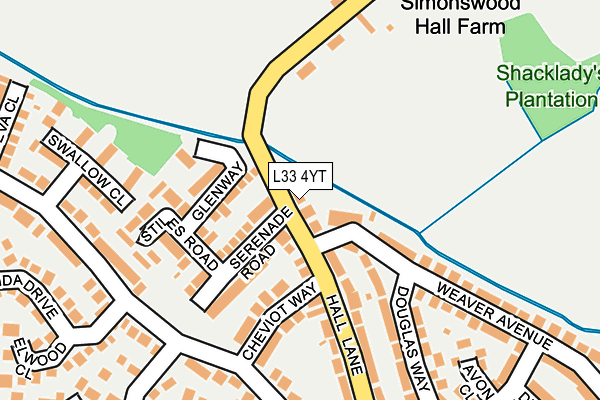 L33 4YT map - OS OpenMap – Local (Ordnance Survey) L33 4YT map - OS OpenMap – Local (Ordnance Survey)