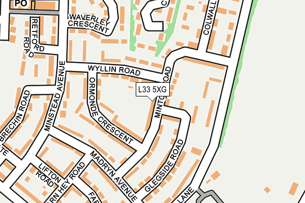 L33 5XG map - OS OpenMap – Local (Ordnance Survey) L33 5XG map - OS OpenMap – Local (Ordnance Survey)