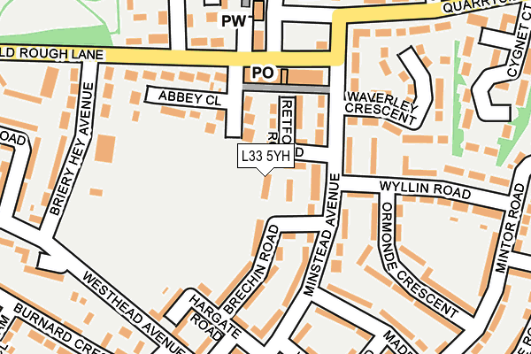 L33 5YH map - OS OpenMap – Local (Ordnance Survey) L33 5YH map - OS OpenMap – Local (Ordnance Survey)